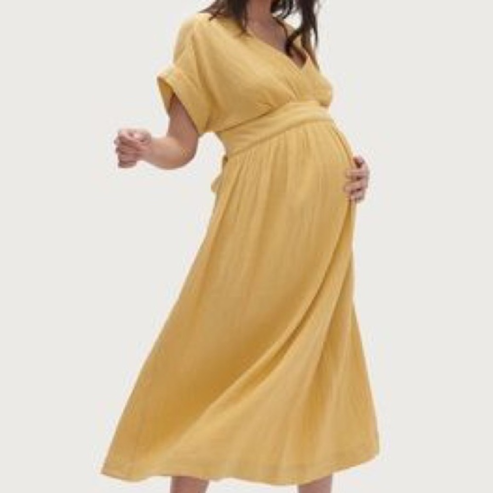 Hatch Maternity Carolina Dress (Size 0) — Buttercup (Mustard Yellow)